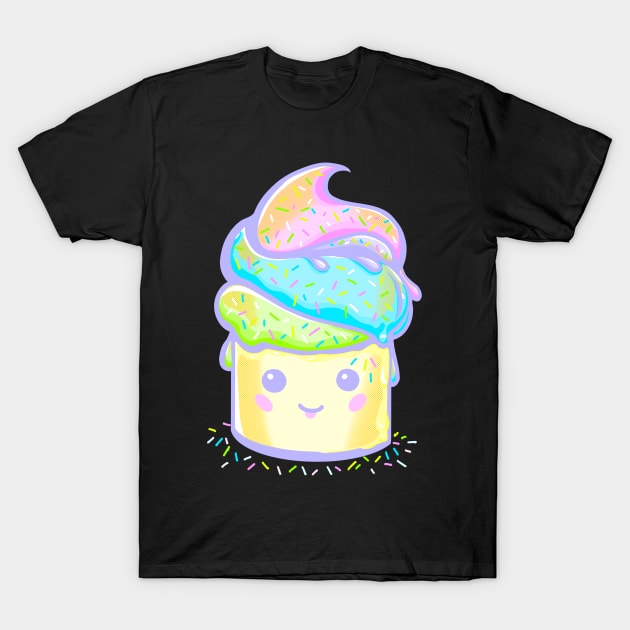 Kawaii Ice Cream Cupcake T-Shirt by Trizi‘s Art